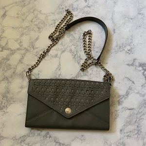 Rebecca Minkoff gray wallet clutch chain strap